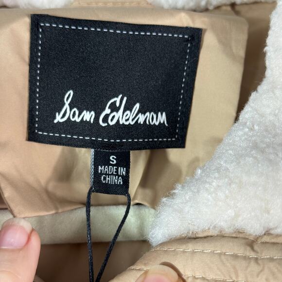 Sam Edelman NWT Mixed-Media Polyester Faux Fur Puffer Jacket Size Small - Picture 9 of 15